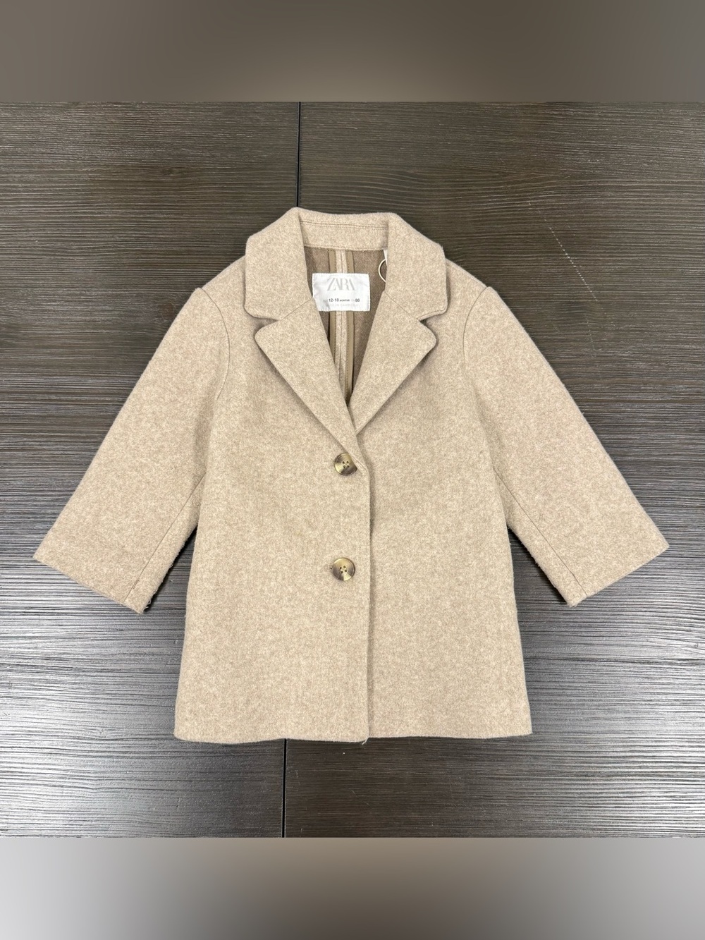 Zara Kids Tan Pea Coat
